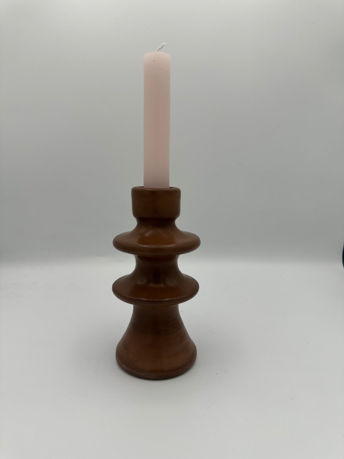 Bougeoir artisanal en terre cuite – 14 cm | Décoration bohème & artisanale