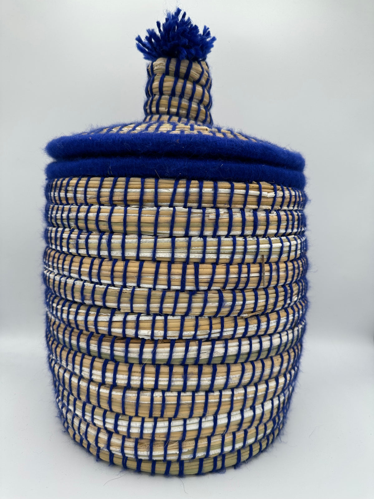 Petit Panier Berbère Coloré – Jonc et Laine Artisanale – Fait Main à Marrakech - Plusieurs Coloris
