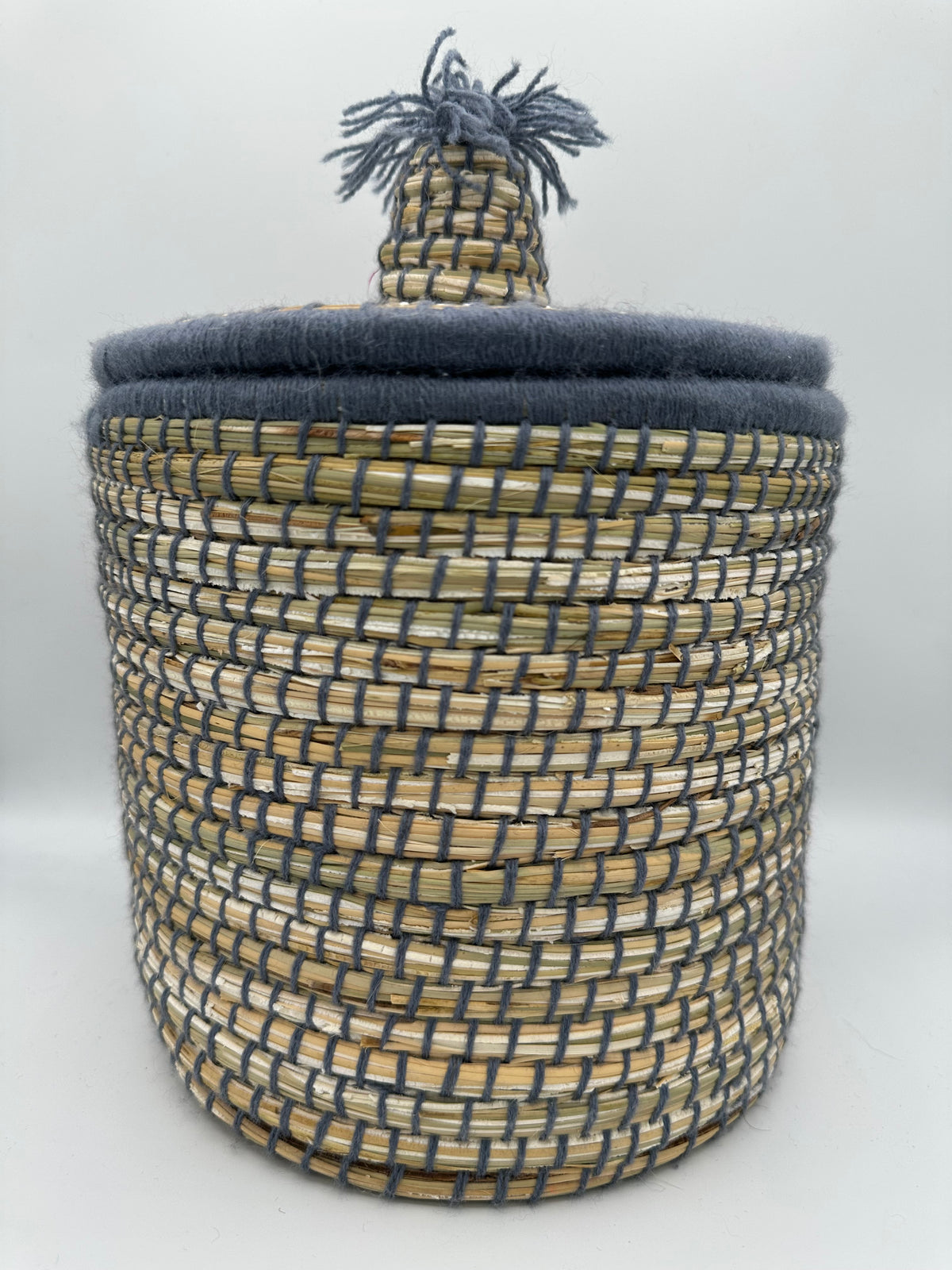 Petit Panier Berbère Coloré – Jonc et Laine Artisanale – Fait Main à Marrakech - Plusieurs Coloris
