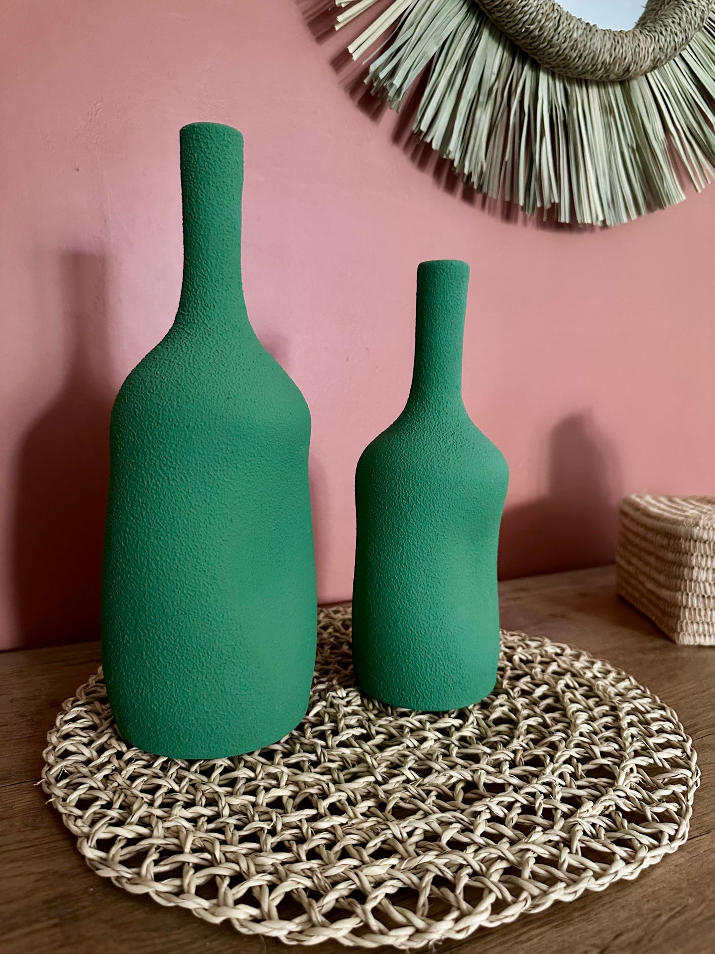 Set de table rond en raphia tressé – Artisanal & bohème chic