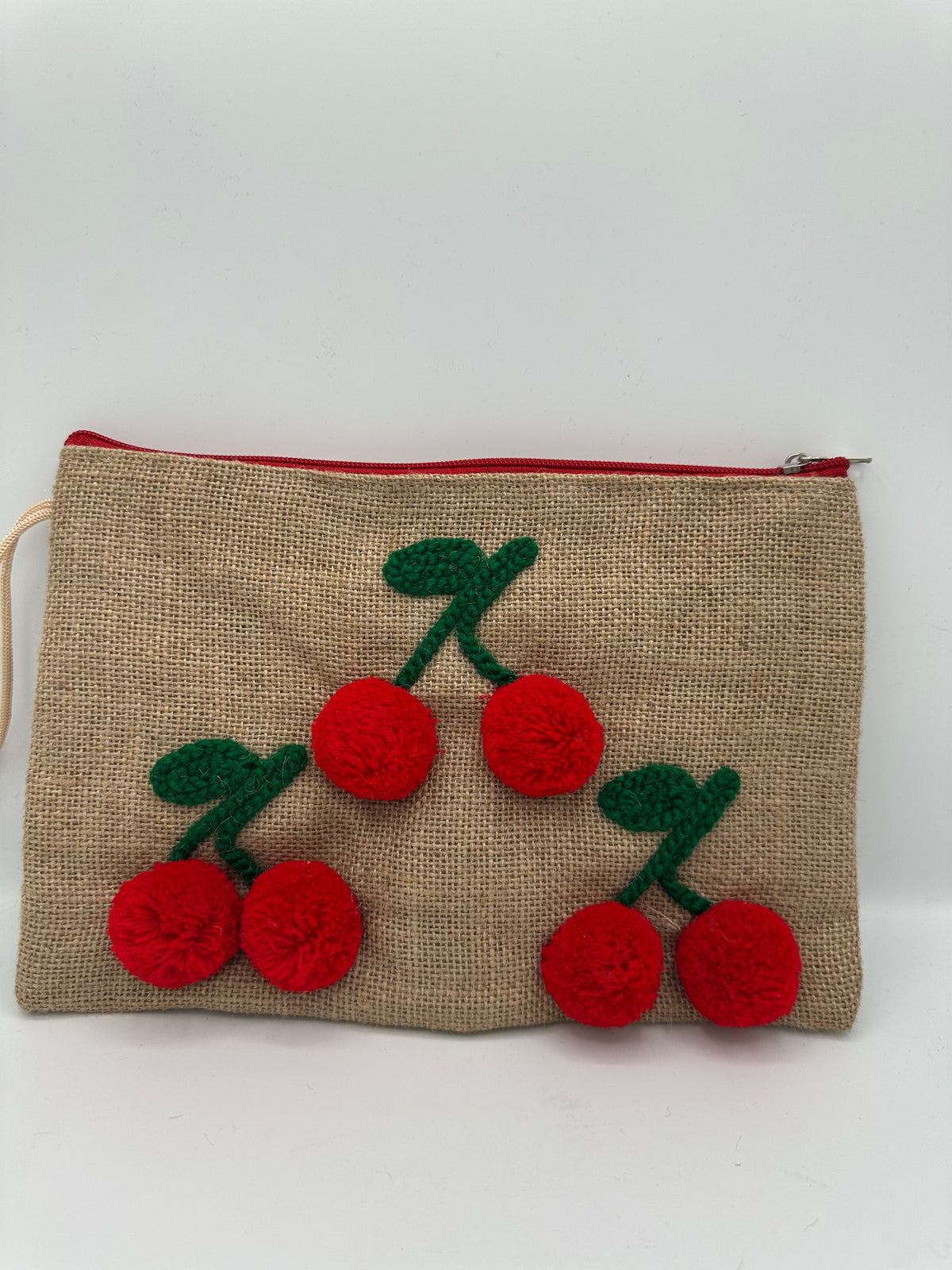 Pochette artisanale fruits brodés – Pochette bohème chic faite main au Maroc | Bahia By L.