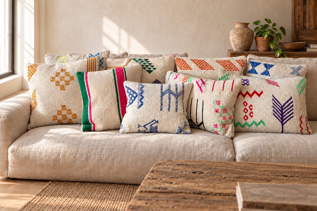 Housse de coussin kilim en laine : du caractère pour votre canapé