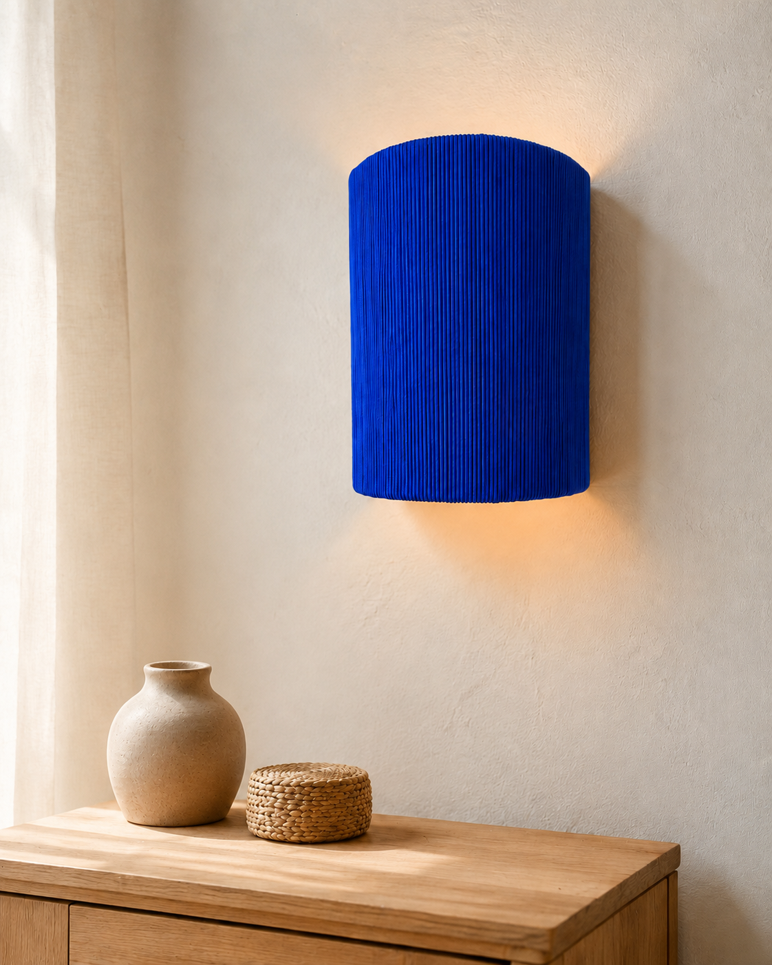 Applique murale artisanale en cordage bleu Majorelle – 28,5 cm