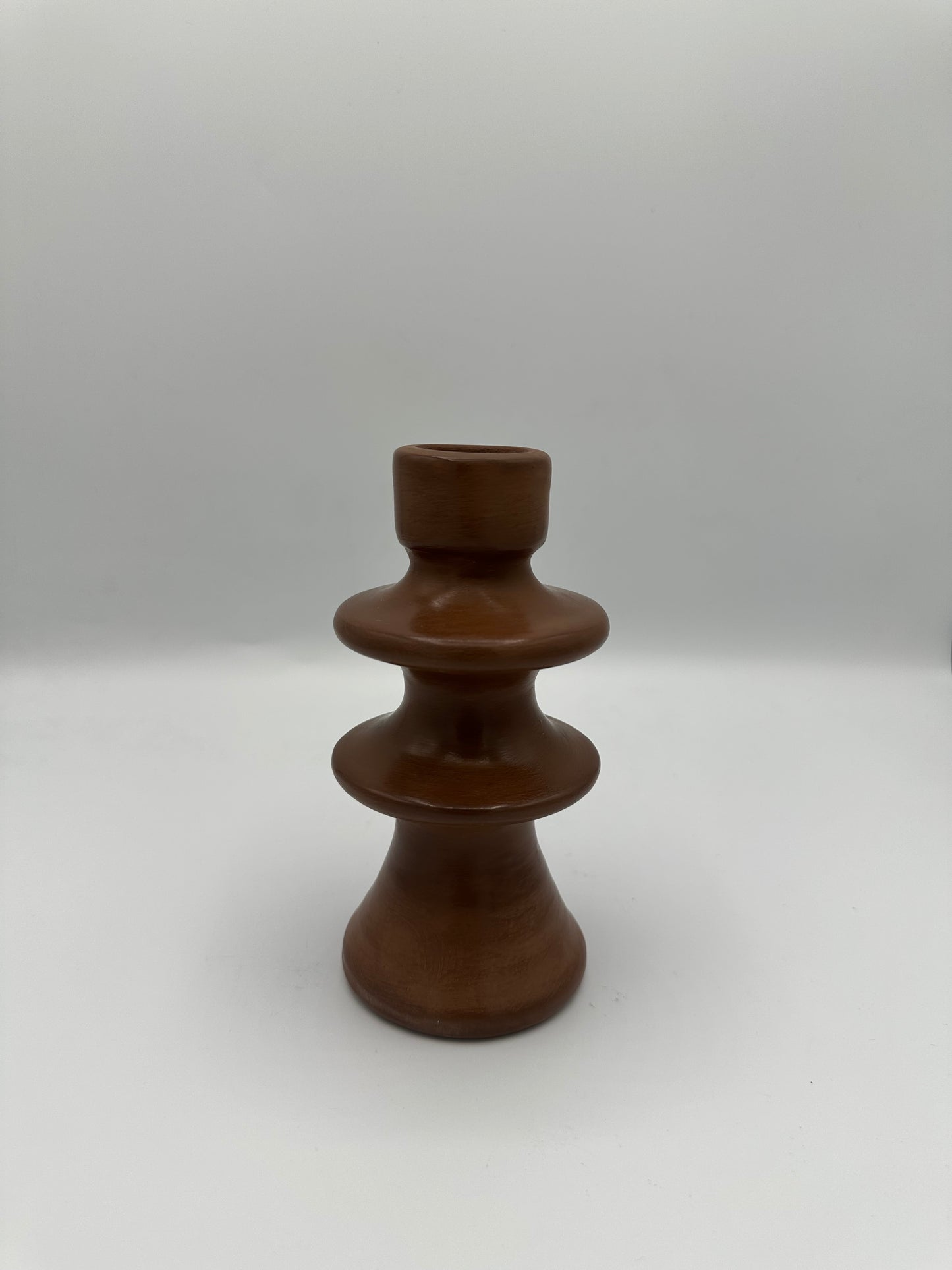 Bougeoir artisanal en terre cuite – 14 cm | Décoration bohème & artisanale