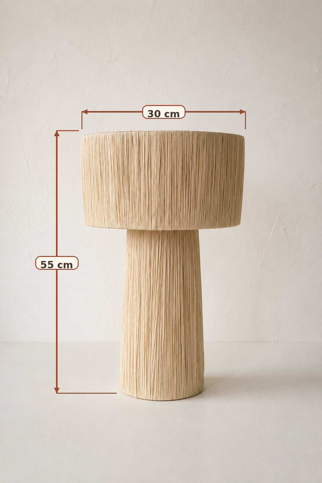Lampe à poser en raphia naturel – 55 cm
