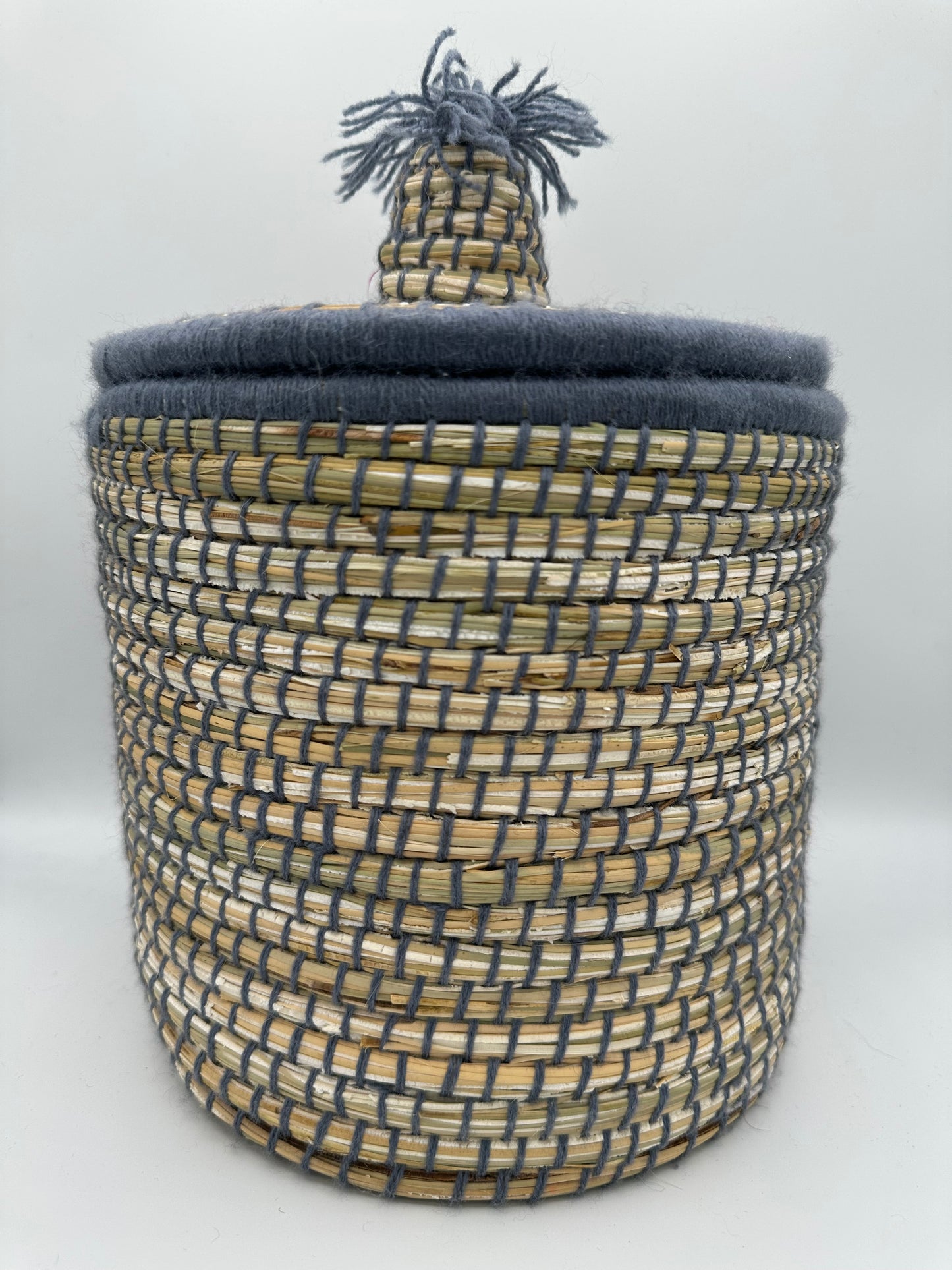 Petit Panier Berbère Coloré – Jonc et Laine Artisanale – Fait Main à Marrakech - Plusieurs Coloris