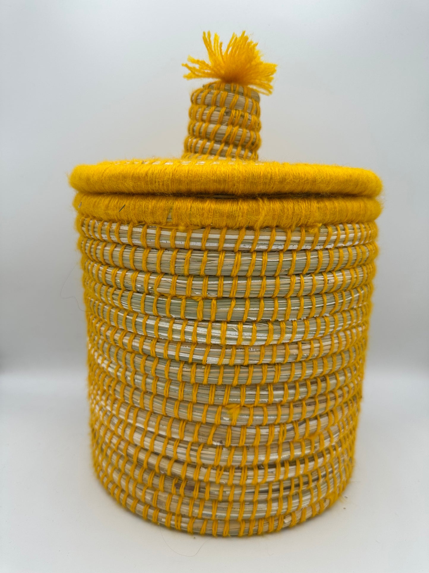 Petit Panier Berbère Coloré – Jonc et Laine Artisanale – Fait Main à Marrakech - Plusieurs Coloris