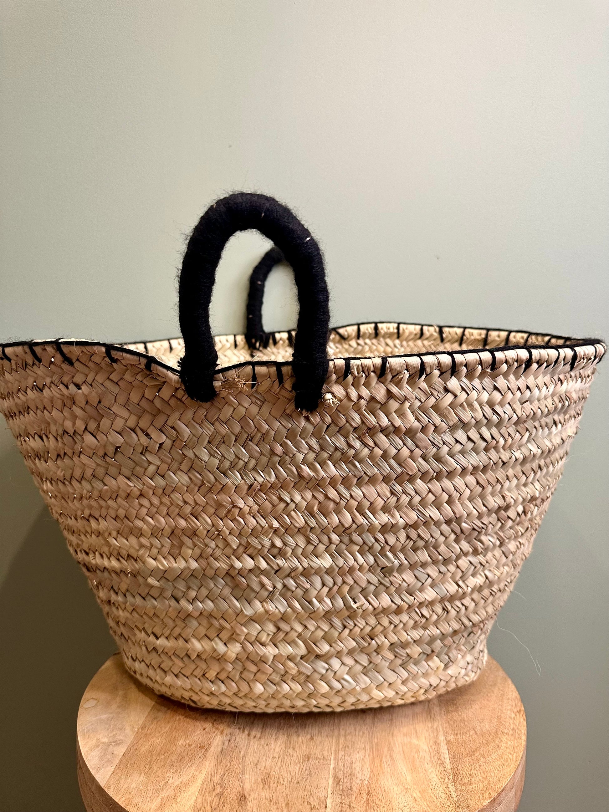 Panier marocain feuilles de palmier tressées à la main
