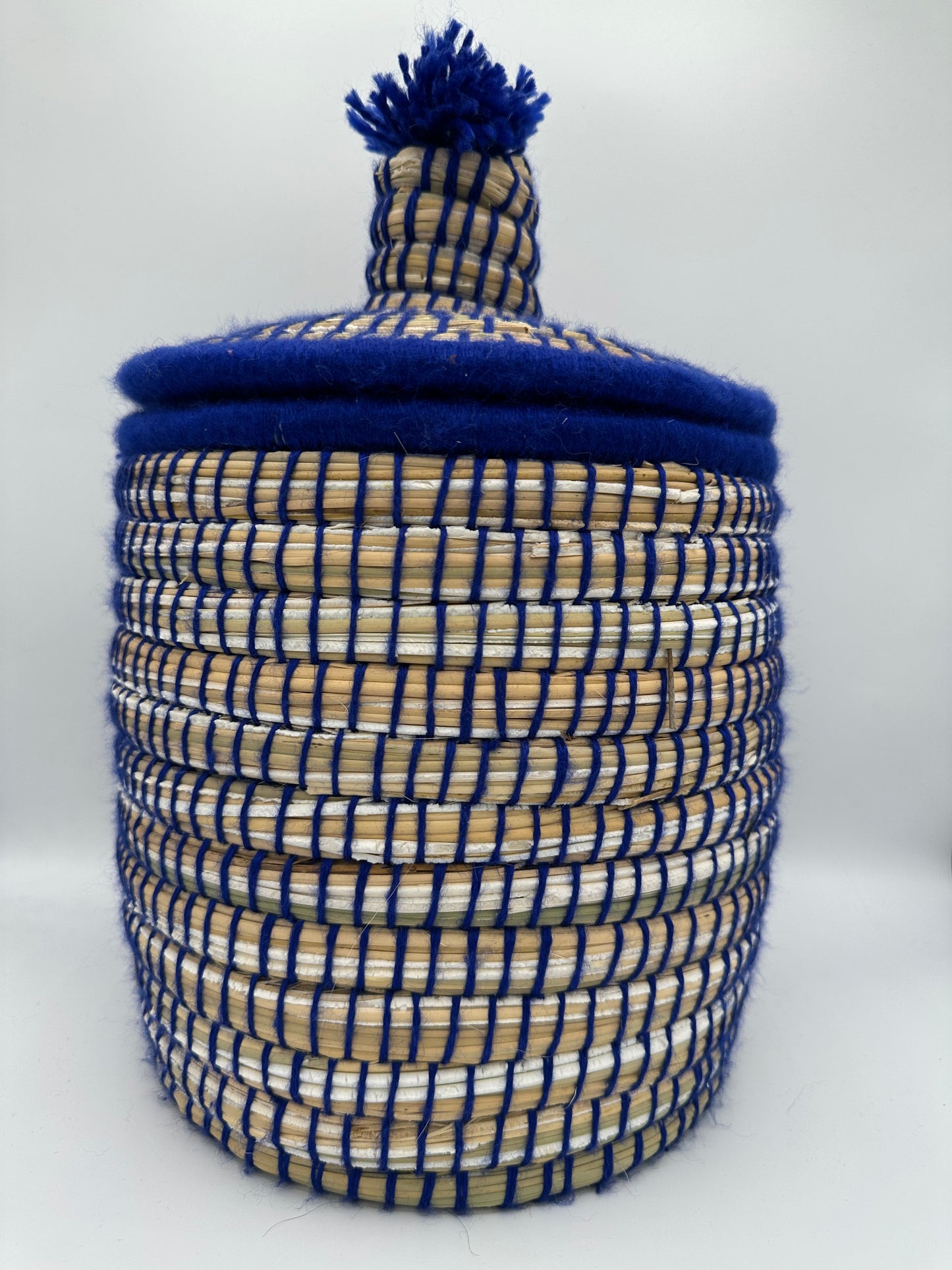 Petit Panier Berbère Coloré – Jonc et Laine Artisanale – Fait Main à Marrakech - Plusieurs Coloris