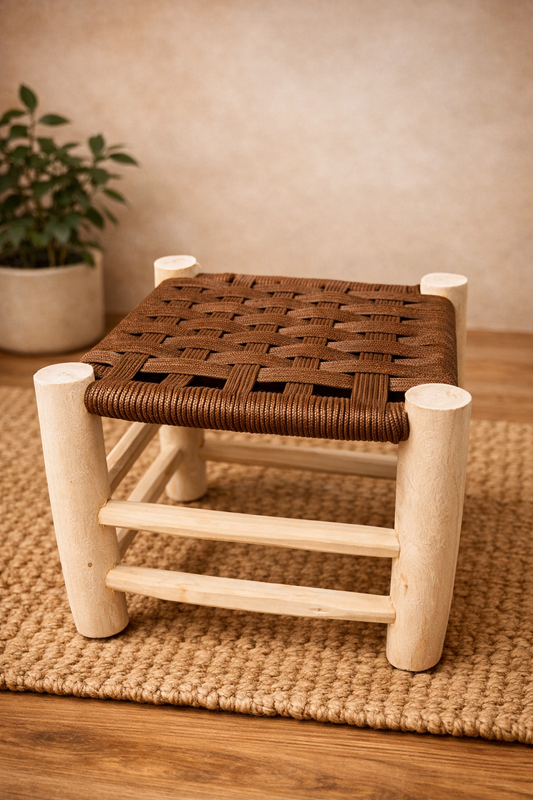 Petit tabouret déco naturelle style bohème chic Bahia By L