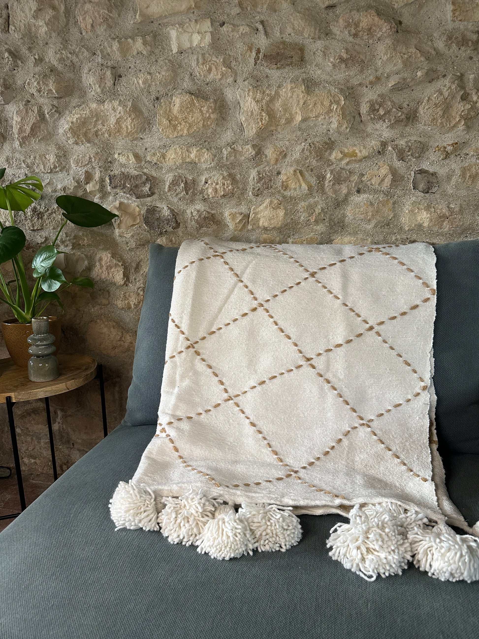 Plaid berbère losanges 100% coton