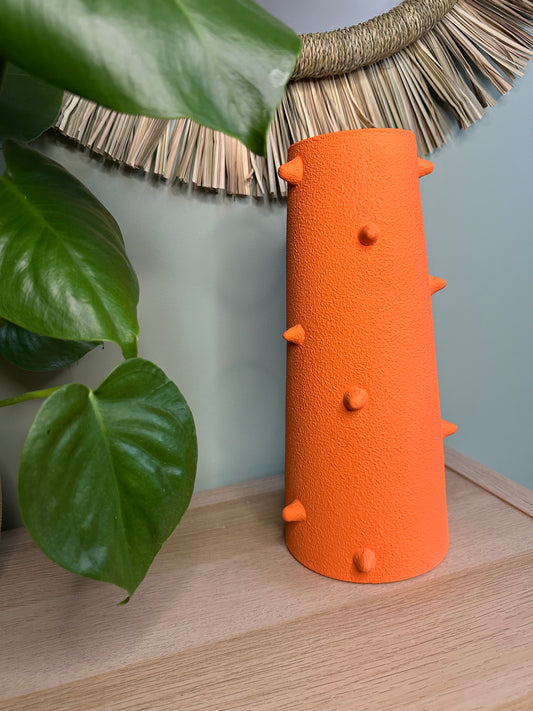 Vase terre cuite orange finition sableuse