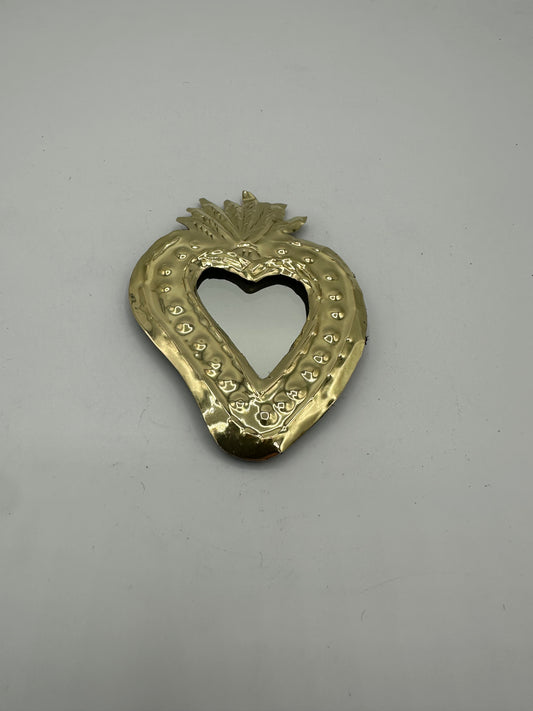 Ex-voto cœur en cuivre martelé décoration murale artisanale