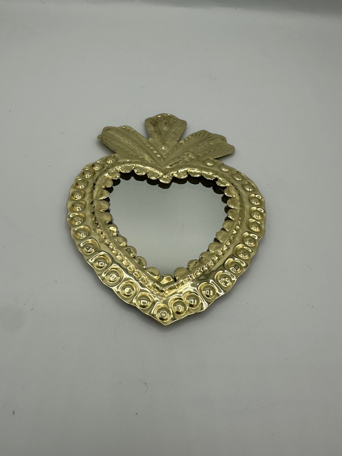 Miroir cœur artisanal en cuivre – décoration murale