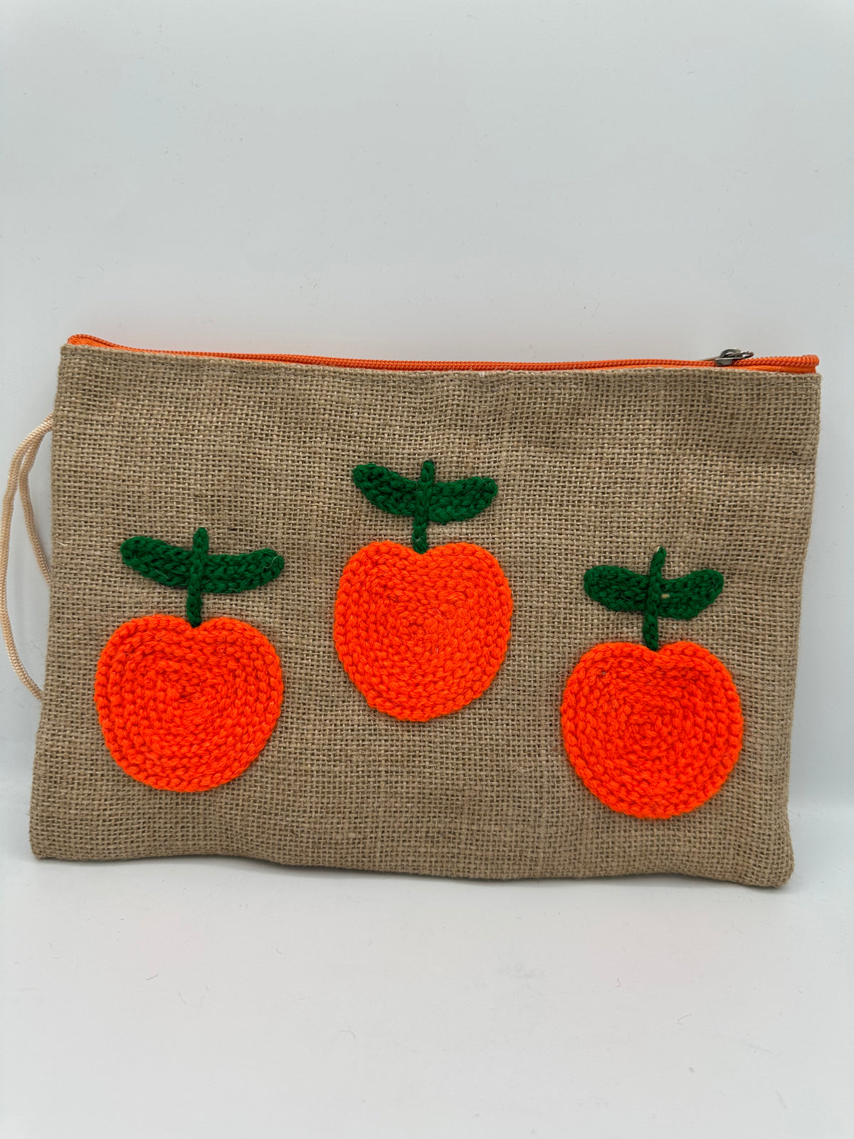 Pochette artisanale fruits brodés – Pochette bohème chic faite main au Maroc | Bahia By L.